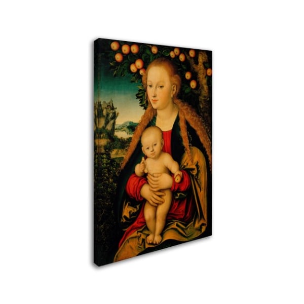 Cranach 'The Virgin And Child Under An Apple Tree' Canvas Art,30x47